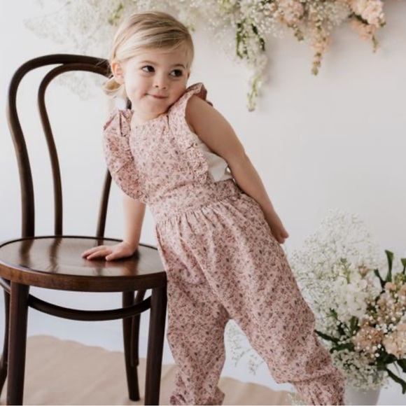 Jamie Kay Other - Jamie Kay Amelie Floral Organic Cotton Pincord Ruby Romper Overalls + Rompers